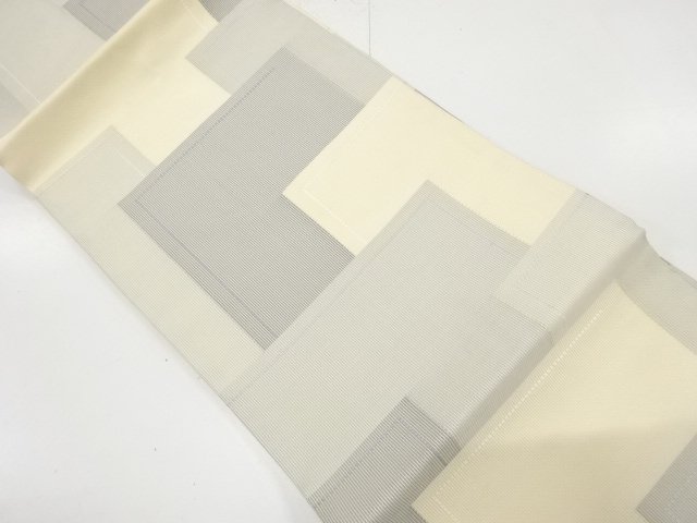 JAPANESE KIMONO / GEOMETRIC PATTERN WOVEN NAGOYA OBI